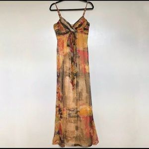 Sue Wong Womens 6 Dress Silk Maxi Autumn Fall Bow